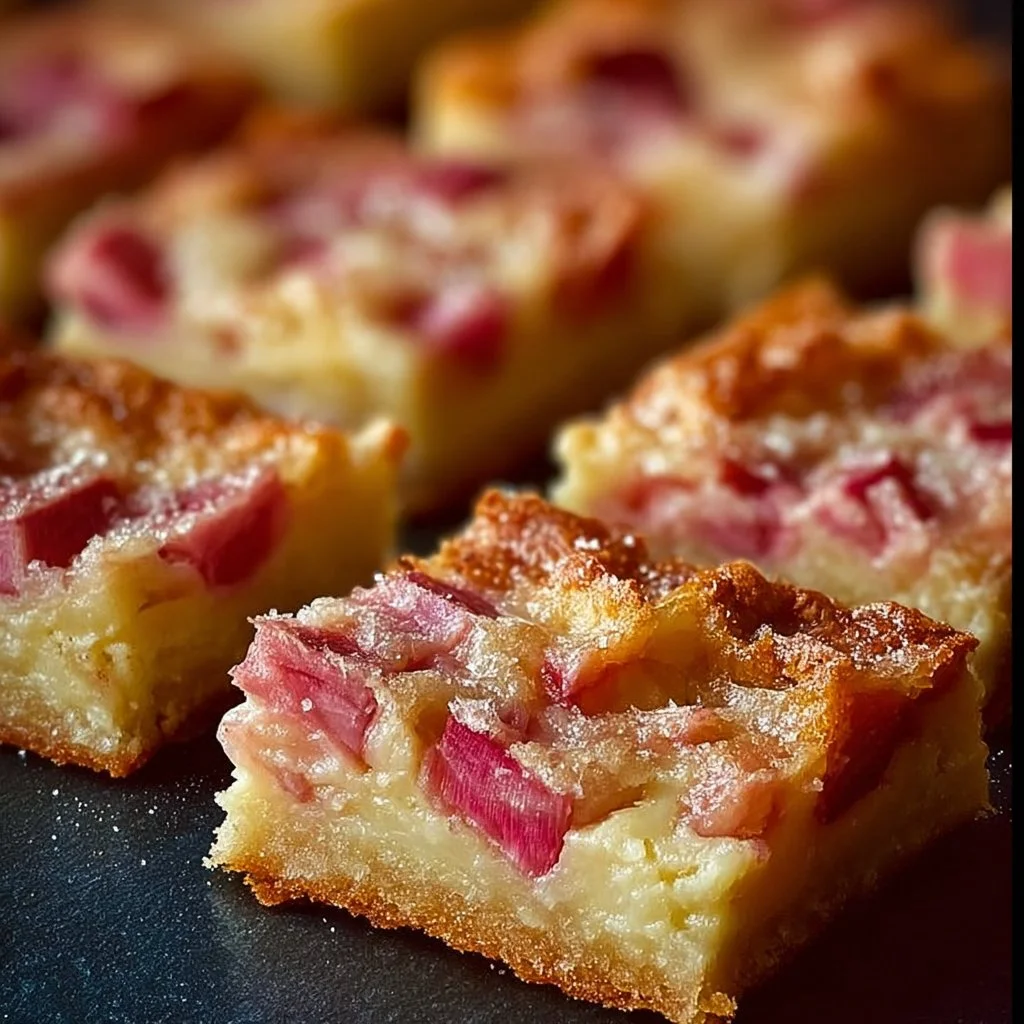Classic Rhubarb Custard Bars