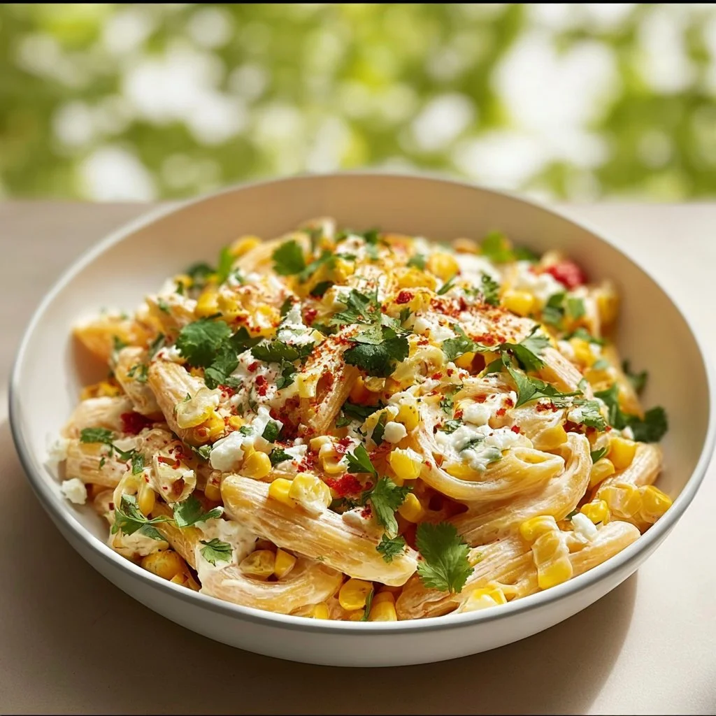 Corn Elote Pasta Salad