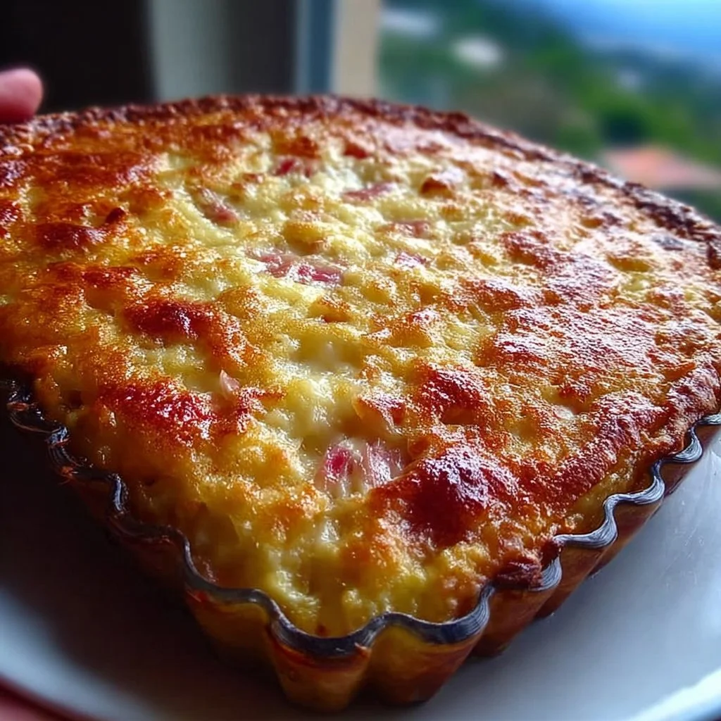 Crustless Rhubarb Custard Pie