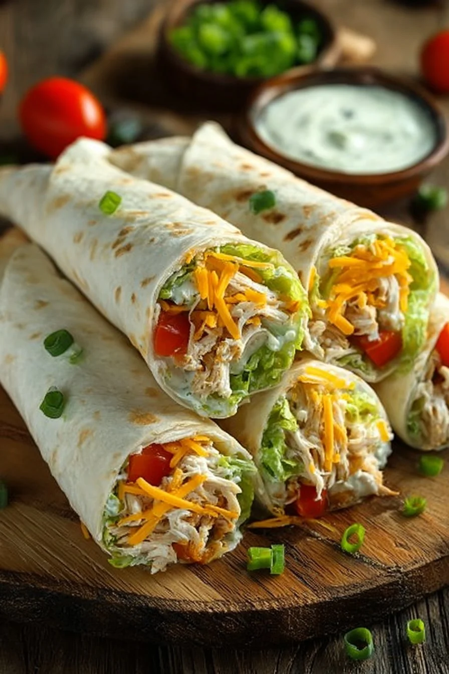 Easy Chicken Ranch Wraps