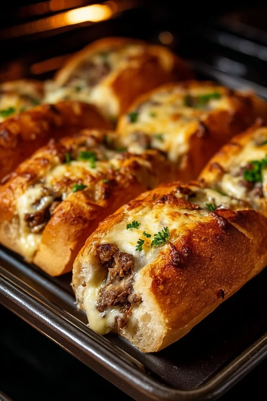 French Garlic Philly Cheesesteak Bread