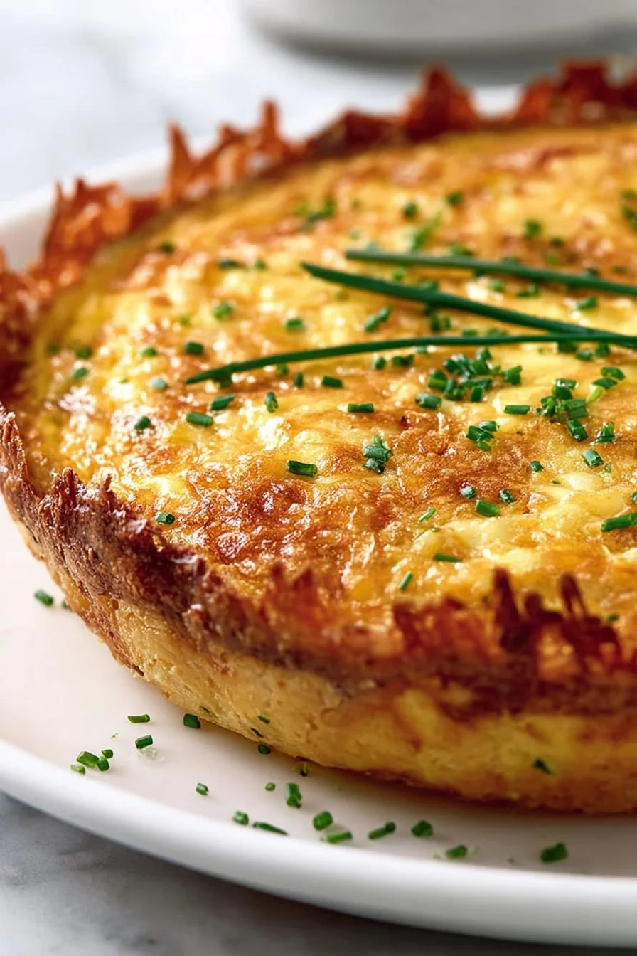 Mouthwatering Hash Brown Crust Bacon and Cheddar Quiche