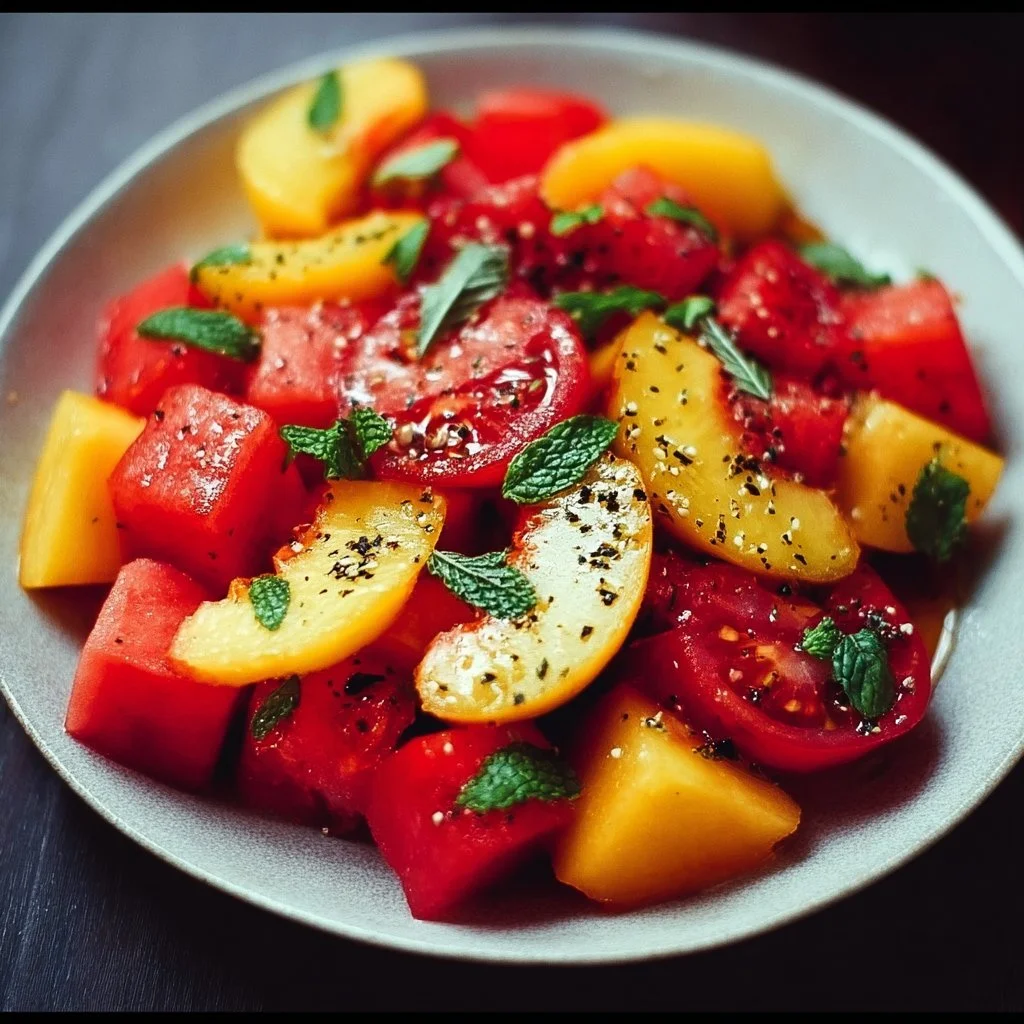 Peach and Watermelon Salad