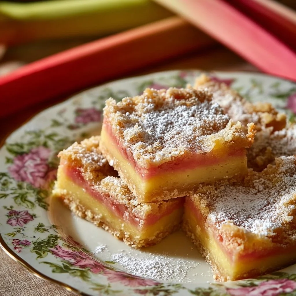 Rhubarb Custard Bars