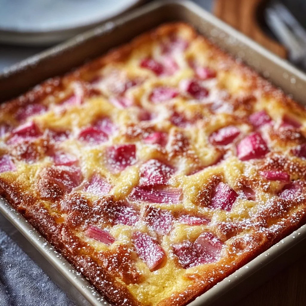 Rhubarb Custard Cake