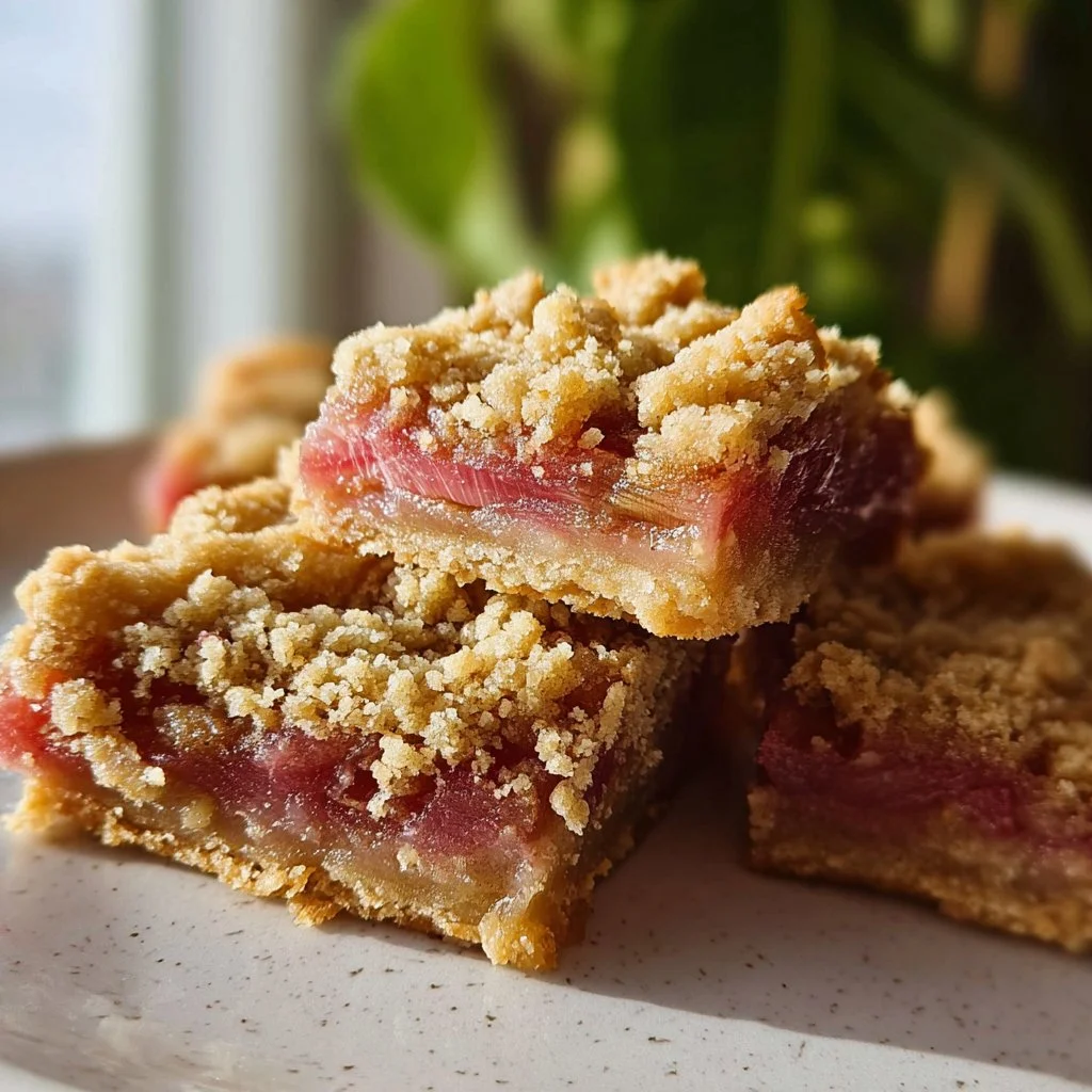 Rhubarb Oat Bars