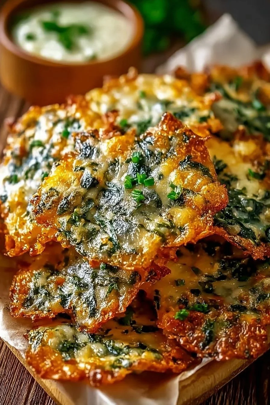 Spinach Cheese Crisps