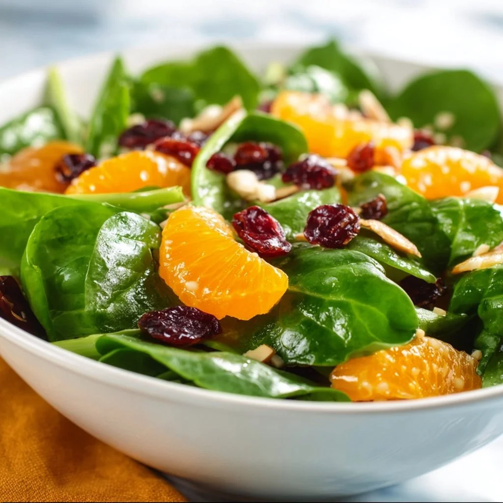 Spinach Mandarin Salad with Honey Balsamic Dressing