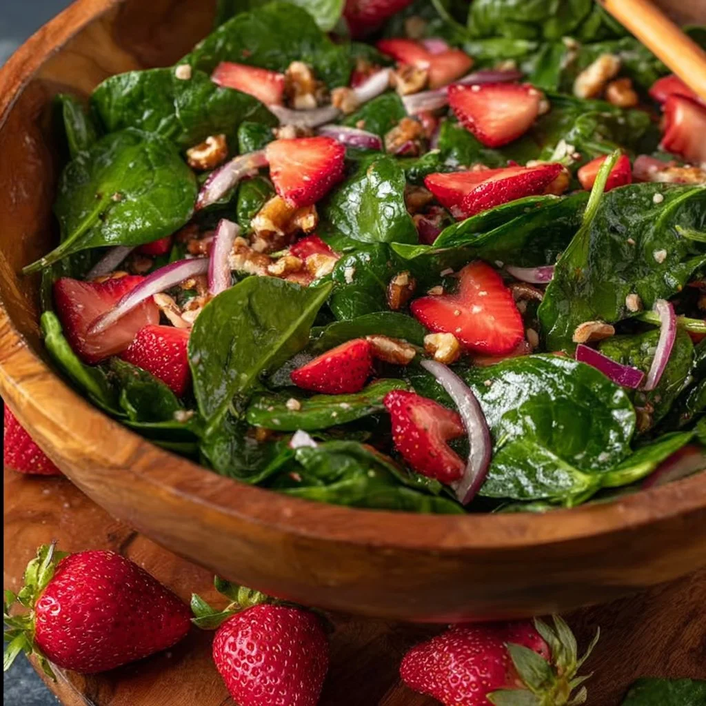 Strawberry Spinach Salad with Balsamic Poppy Seed Dressing