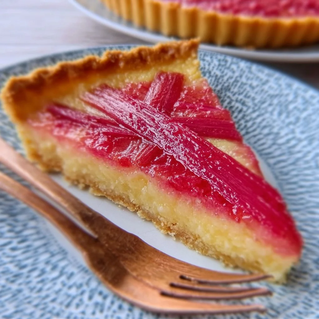 Sweet Rhubarb Custard Tart