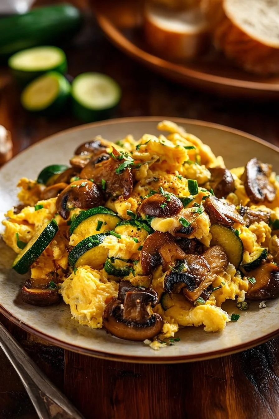 Zucchini Mushroom Scramble