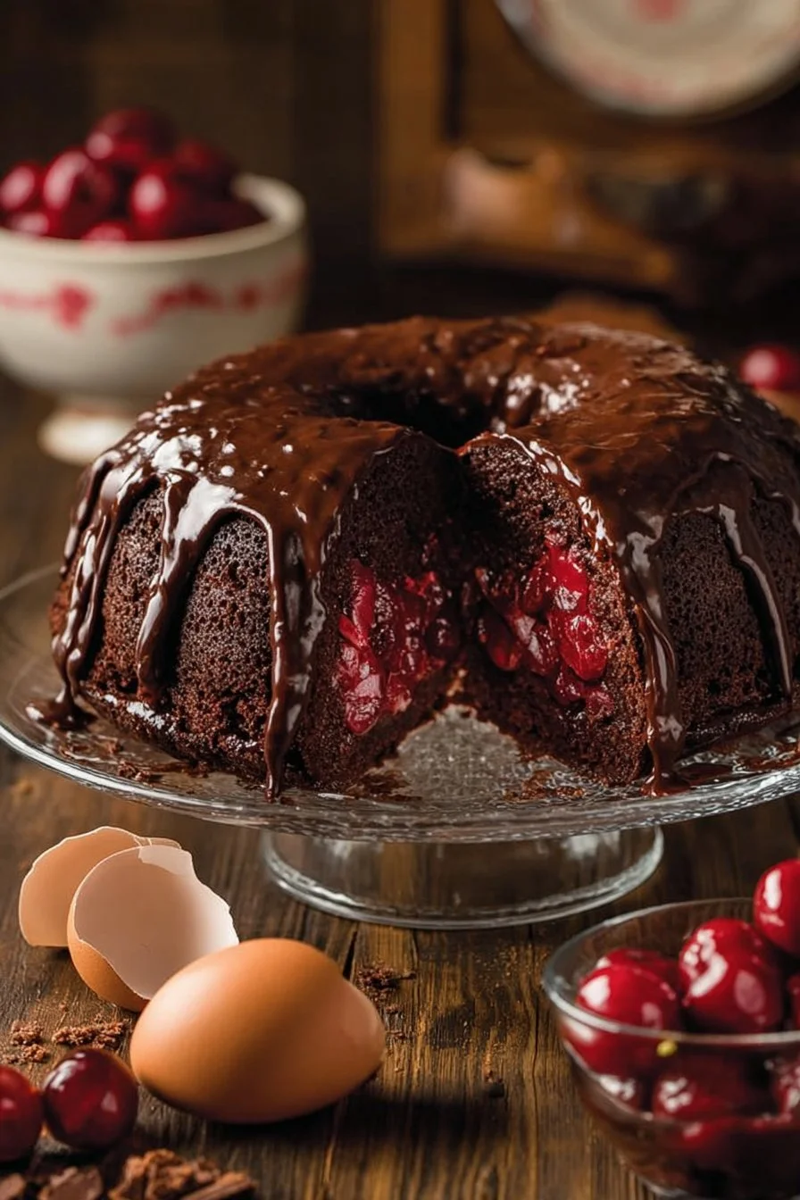 3-Ingredient Decadent Cherry Chocolate Cake