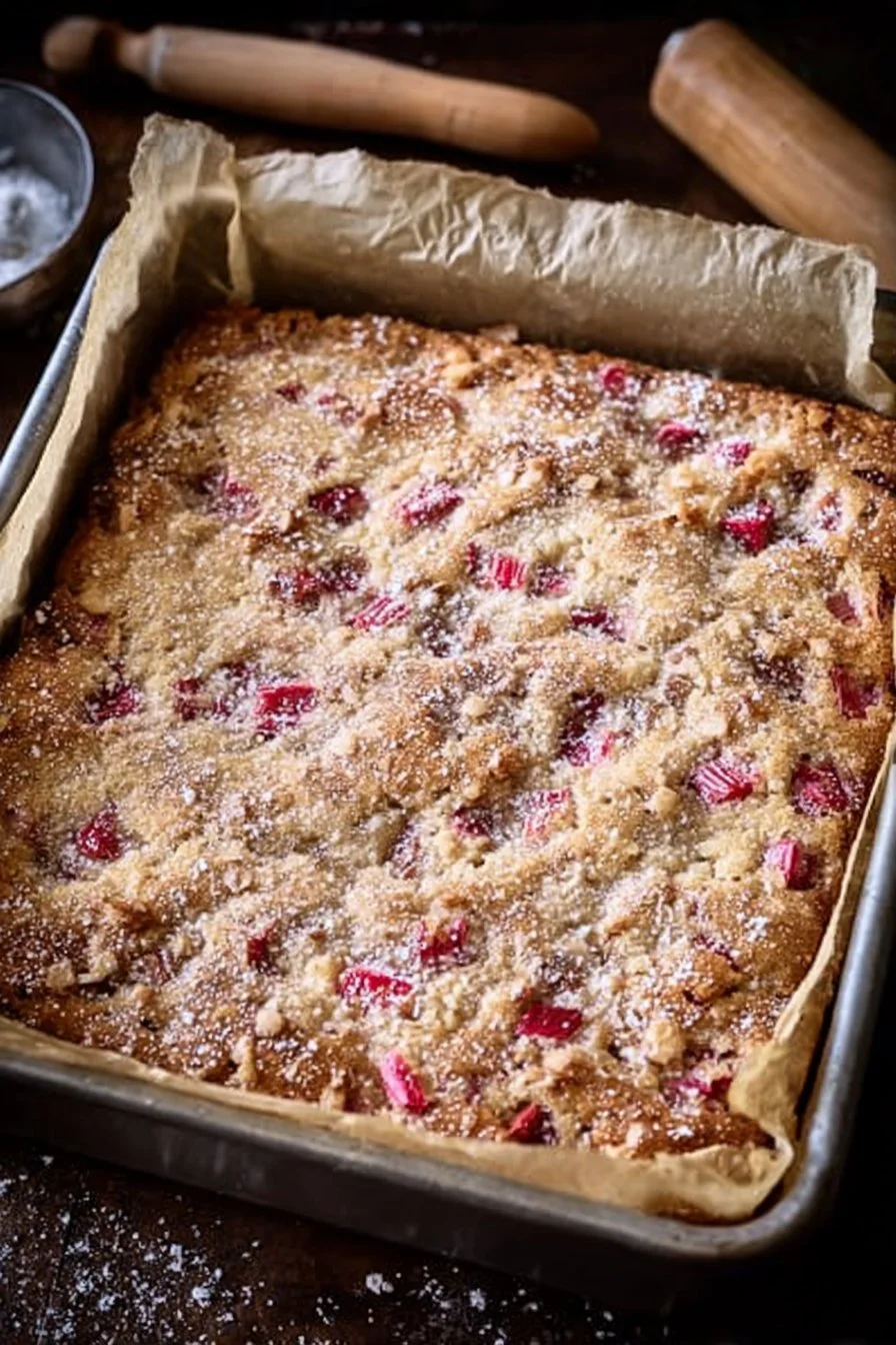 3-Ingredient Rhubarb Cake