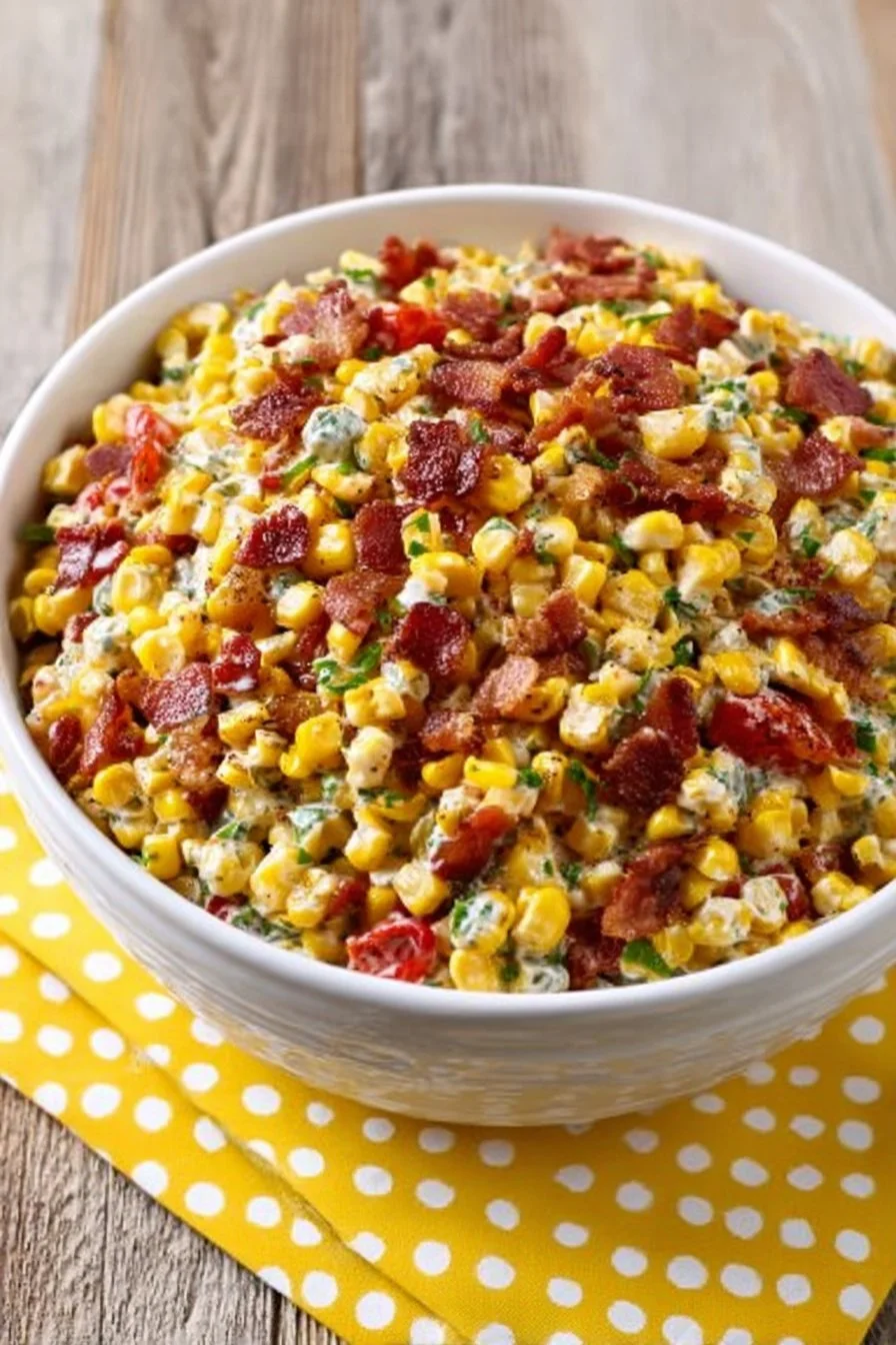 Corn and Bacon Salad with Creamy Dill Dressing