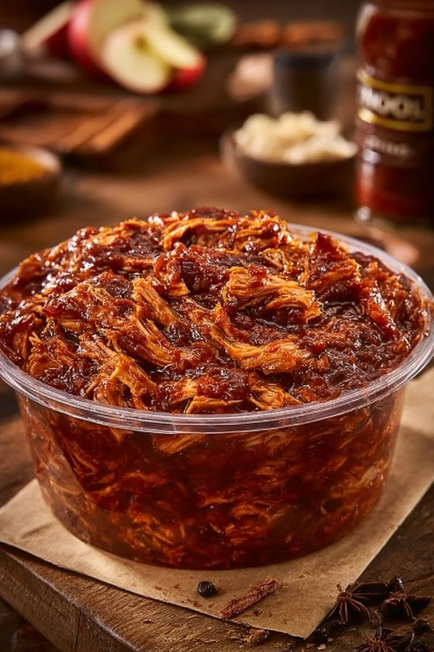 Crock Pot Apple Butter BBQ Pulled Chicken