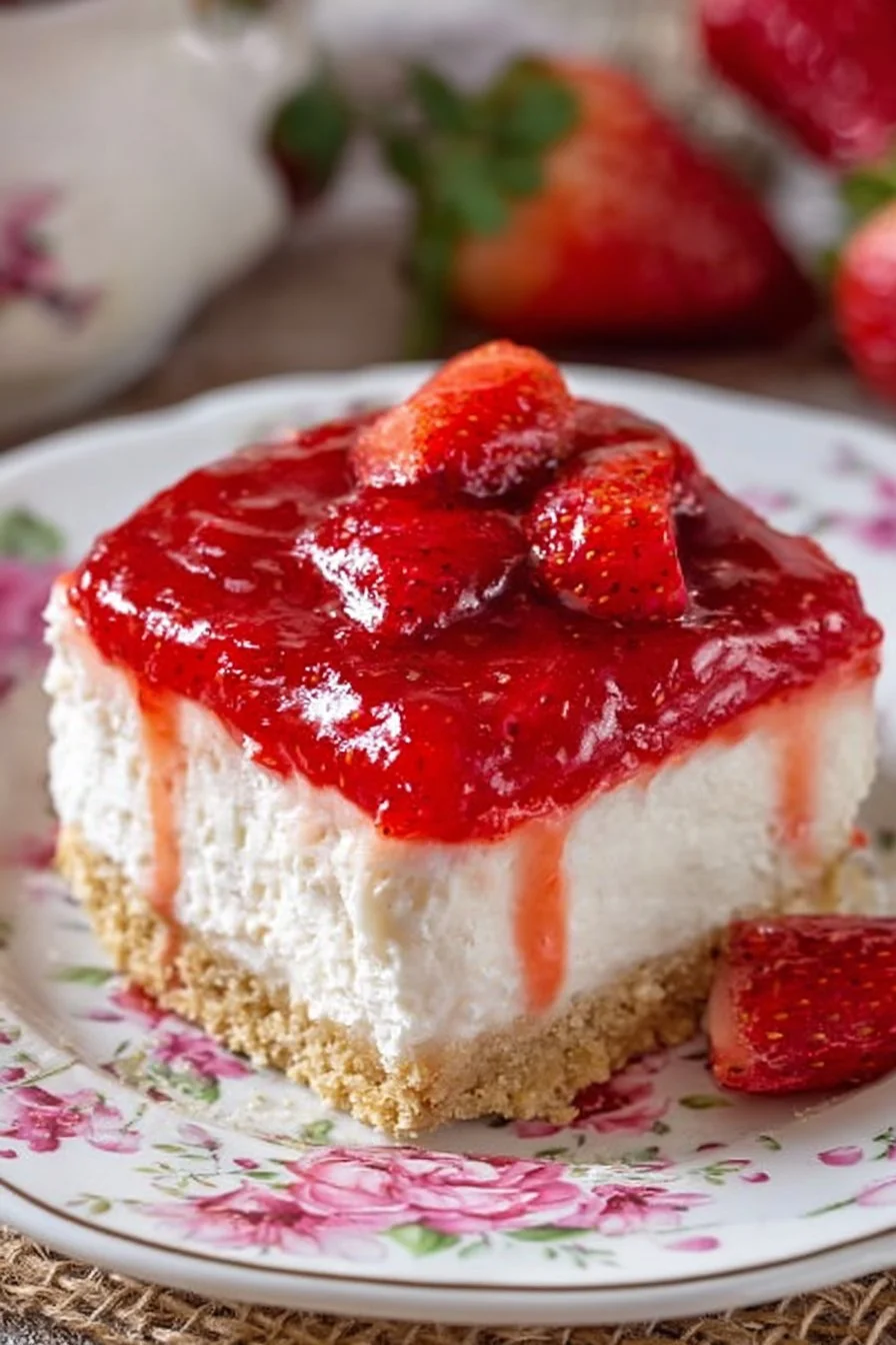 No Bake Strawberry Cheesecake Delight