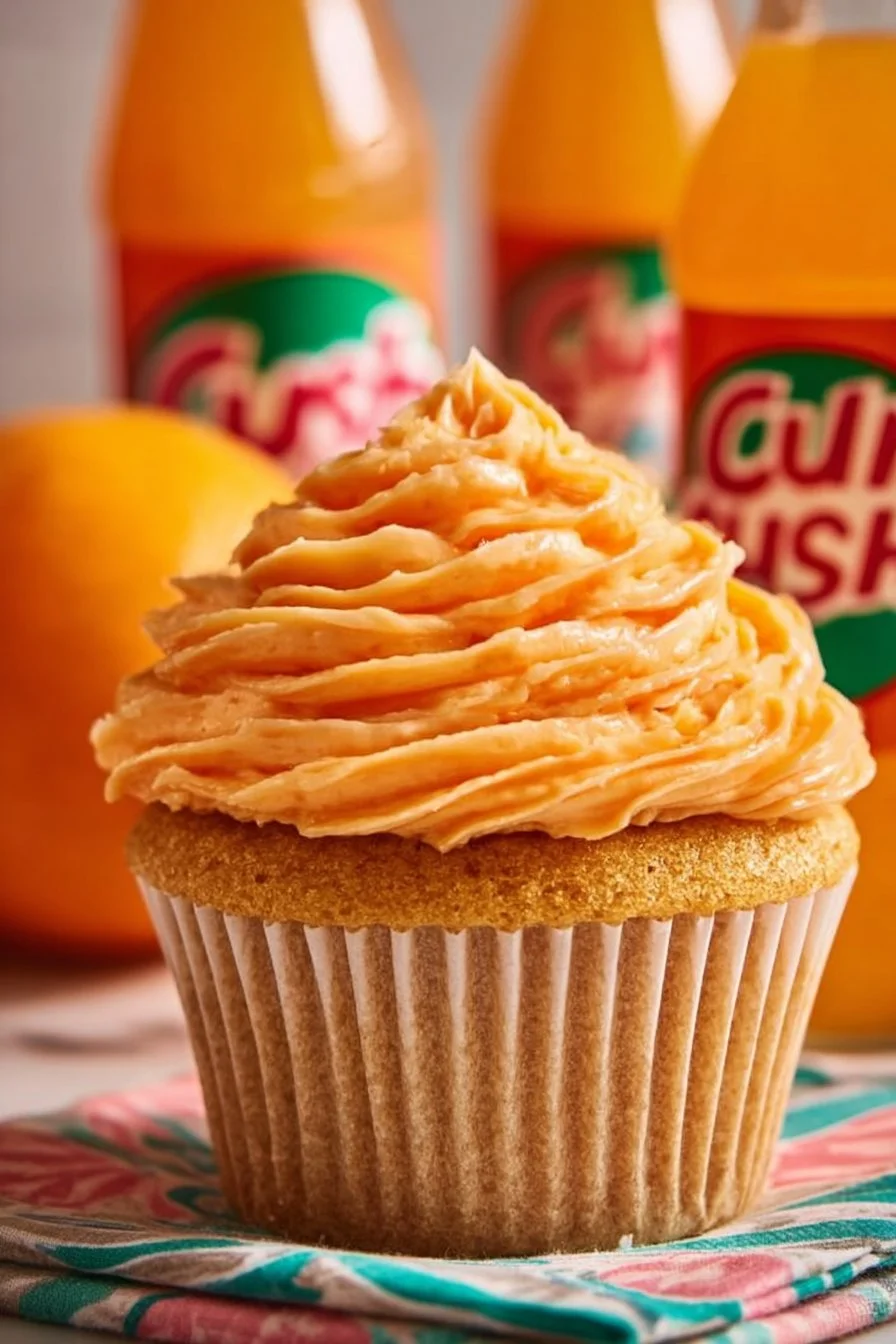 Orange Soda Cupcakes with Orange Crush Frosting