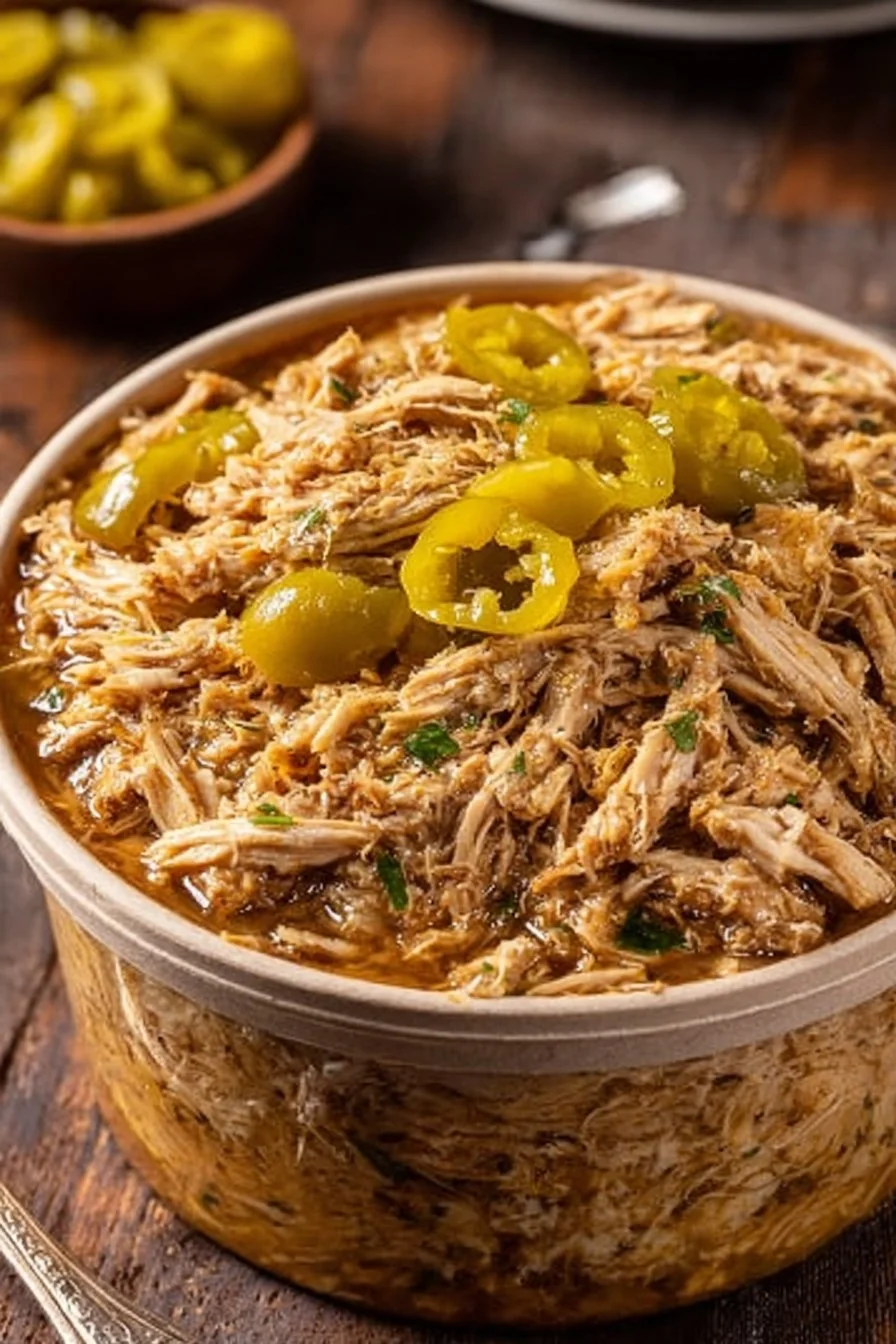 Slow Cooker Mississippi Pulled Chicken